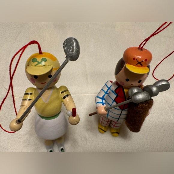 Vintage Golfers Wooden Christmas ornaments - Picture 6 of 7